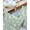 Outdoor Waterproof Pillow Covers Farmhouse Camellia Flower On Sage Green