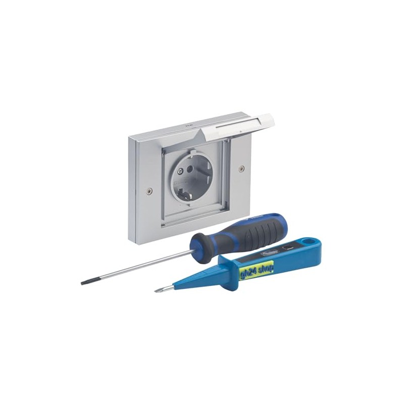 Gira TX_44 Design External Socket Single with Frame, Sealing Flange