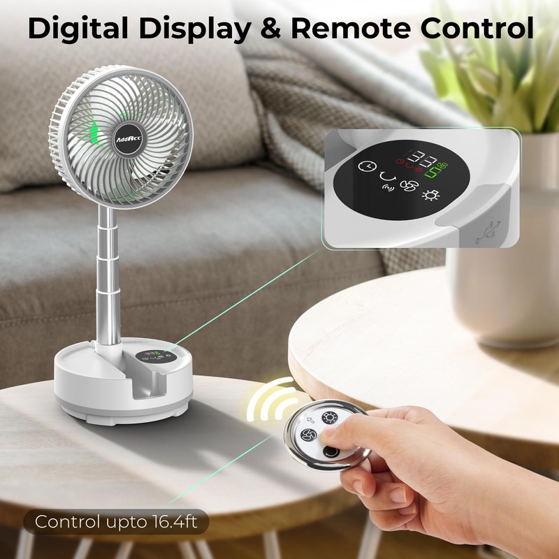 AddAcc 20000mAh Battery Operated Fan, Rechargeable Portable Fan, 112H Run,