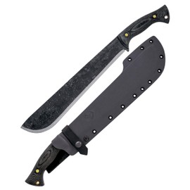 Condor Tool & Knife Wastelander Survival Machete - 1075 High Carbon Steel Blade - Micarta Handle - Kydex with Leather Belt Loop Sheath - Heavy Duty Machete for Bushcraft, Camping and Survival