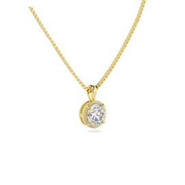 Adora Fine Jewelry 14K Yellow Gold Lab Grown Moissanite Round Cut Rope Bezel Pendant | 0.75 CTW | Pendant Only | FOR HER