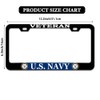 2 Pcs License Plate Frame for US Navy Veteran Black