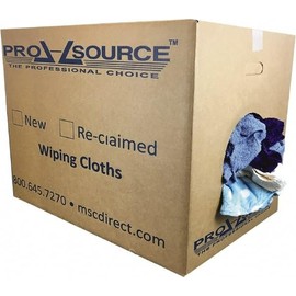 PRO SOURCE Reclaimed Rags - Assorted Colors, Terry Cloth, Medium Lint, 50 Lbs. at 3 to 4 per Pound, Box