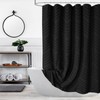 Extra Long Black Boho Shower Curtain 84 Inch Black Tufted