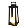 DANCYHOME H16 Modern Outdoor Solar Lantern Black Metal Frame with