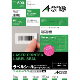 エーワン ラベルシール レーザー A4 30面 20シート 31145