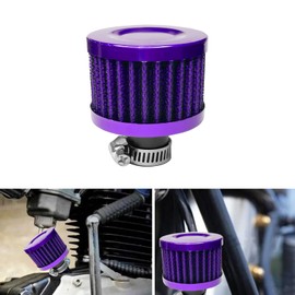 Pvotawp Breather Filter Reather Fit Car Air Vent Cleaner Cold Air Intake Filter Kit, 0.47”Car Turbo Vent Air Intake Filter Valve Cover Cleaner Crankcase Breather Filter Fits Car Motorcycle (Purple)