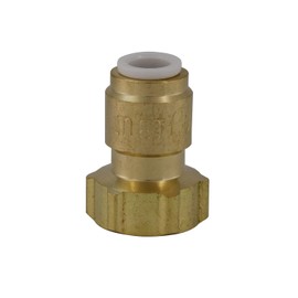 Quick Connect Female Brass Reducing Adapter - 1/4” Quick Connect x 3/8” Female Threaded Compression. Converts 3/8" COMP Fittings to a QC. Perfect for Water Filtration, RO System, Ice Maker (5 Pack)