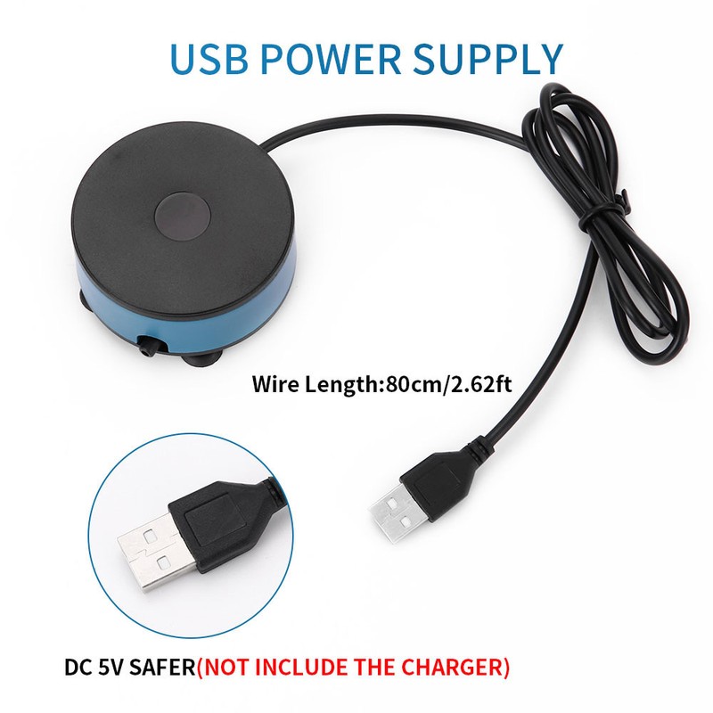 Mini USB Oxygen Pump for Small Fish Tanks DC5V Portable