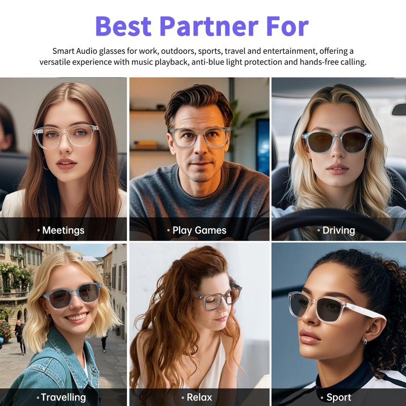 Tulbeys Women's Smart Glasses, brown