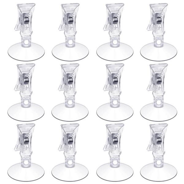 LINGJIA Pack of 12 Suction Cups with Hooks, Suction Cup