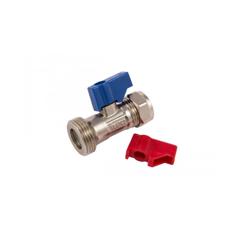 UKDD® 15mm x 3/4" Straight Washing Machine Tap c/w Check