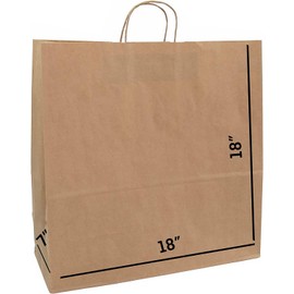 JET PAPER BAGS - 17”x7”x18” Inch [50 Pcs] Large Brown Paper Bags with Handles Ideal for Takeout, Grocery, Goody, Retail, Party, Gifts, Weddings - Recyclable Kraft Paper Gift Bags with Handles