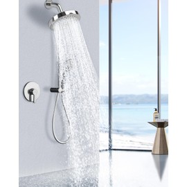 DAHAN 6"Regaderas para Baño Alta Presion, Cabeza de Ducha, Rotacion de 360 Ángulo, Boquillas de Silicona Anti-Obstrucción, Regaderas Fija