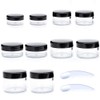 ZEJIA 10pcs Small Travel Containers, Black Sample Containers with Screw