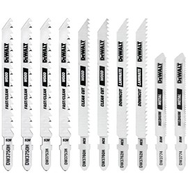 DEWALT Jigsaw Blades Set with Case, T-Shank, 10-Piece (DW3741C)