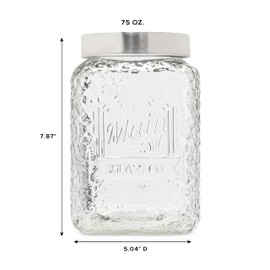 American Atelier Hammered Canister Glass Jars, 3 Piece Set, Main Street