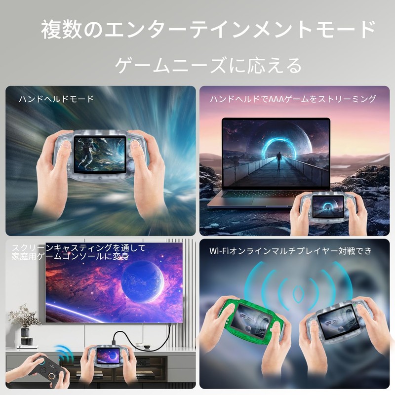 anbernic rg 34xxハンドヘルドゲームコンソールlinuxシステムh700 3.4インチips wifi/bluetooth wi-fiオンラインマルチプレイヤーとストリーミング (RG34XX-Glacier)