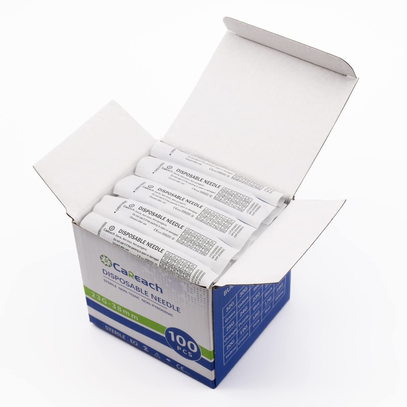 Careach 100pcs 27 Gauge 1.5 inch Needles for Industrial Lab