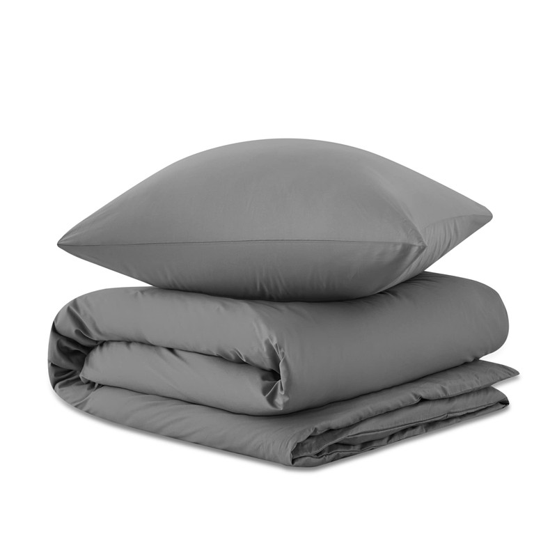 Bedsure Cotton Bed Linen 135 x 200 cm, Grey Bed