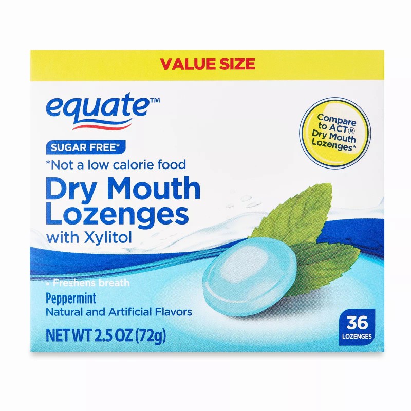 Equate Dry Mouth Lozenges with Xylitol, Peppermint, 36 Count Value