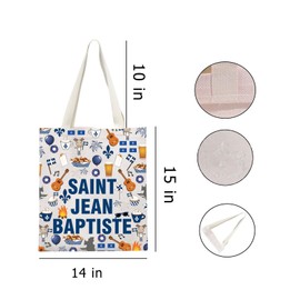 Zuo Bao Saint Jean Baptiste Tote Bag Quebec Shoulder Handbag Canada Souvenir Quebec Pride Shopping Bag (BAPTISTE)