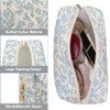 Makeup Bag Quilted,Cotton Cosmetic Pouch,Large Floral Make Up Bag for
