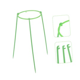 Levemolo 10 Sets Durable Plant Ring Holders with Stakes Green Small Orchid Support for Upright Growth Gardening Supplies for Potted Plants and Flower Stands