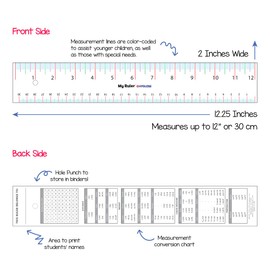 Paper Ruler - 12" Bulk Rulers for Classroom, STEM, Easy-to-Read Numbers, White Cardstock, 24 Pack, Hygloss Products