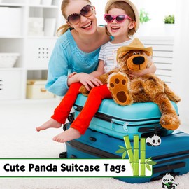 Suitcase Tags, Cute Panda Luggage Tags PVC Luggage Labels Cartoon Bag Tags for Luggage Baggage Travel Accessories (2)