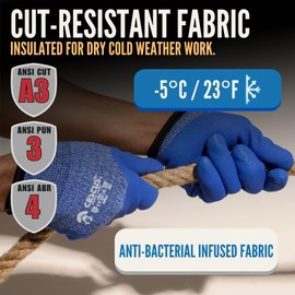 Cestus C-13, Freezer Gloves for Working in Freezer, Winter Work Gloves for Men, A3 Cut Resistant, Insulated for Cold Weather, Large