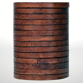 Leatherow Flat Genuine Leather Cord String Full Grain Cord Lace Cowhide Strips for Jewelry Making DIY Craft Projects Belts Keychains (Brown Distressed, 6 MM)