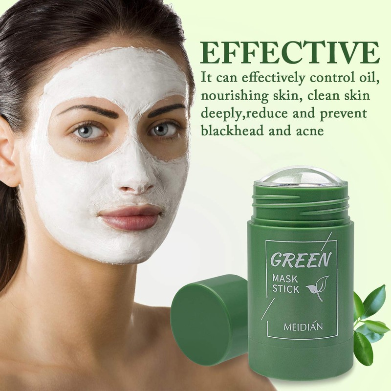 Green Tea Purifying Clay Stick Mask, Face Moisturises Oil Control,