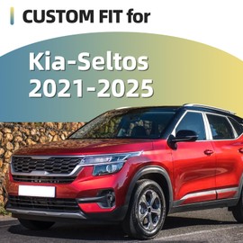 6pcs Glossy Black Exterior Door Window Pillar Posts Molding Cover for Kia Seltos 2021 2022 2023 2024 2025 Accessories Panel Trim Stickers Side Door Window Cover Trim Kits