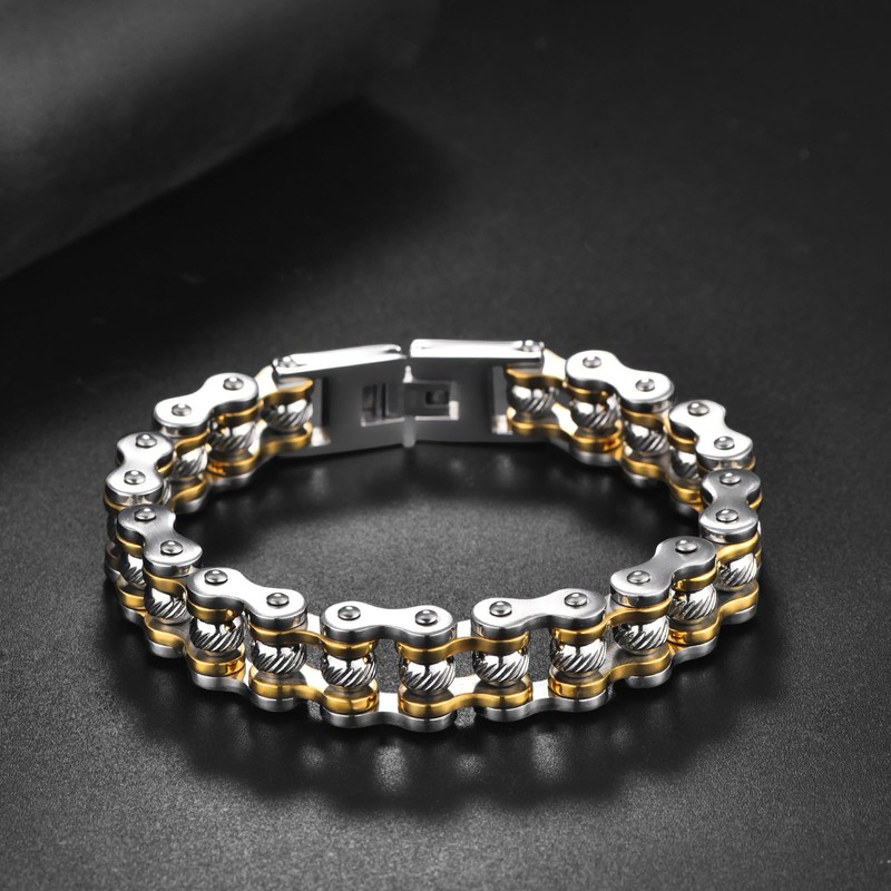 LAFATINA Masculine Bicycle Bike Chain Bracelets for Men Fathers Day