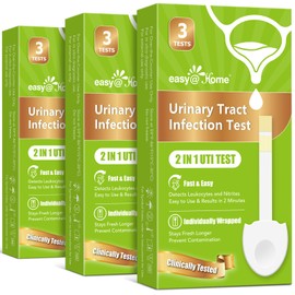 Easy@Home UTI Test Kit - UTI Test Strips for Women Urinary Tract Infection Testing Detect Leukocytes and Nitrites Home Urine Dipsticks Tailored Handle Design OTC Use (9 Pack) UTI-EZU-102:9