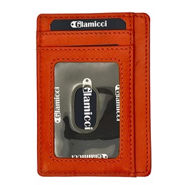 Glamicci Slim Wallet for Men | RFID Protected Minimalist Card Wallet | Credit Card Holder | Slim Mens Wallets & Thin Wallet-RCH1 (Orange)