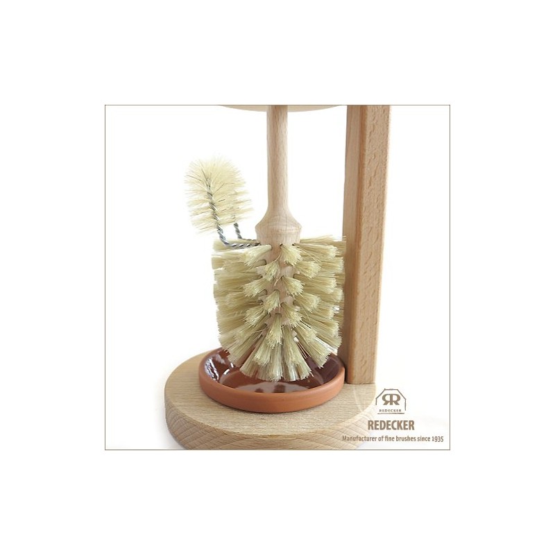 Redecker Natural Toilet Brush (Toilet Brush Set with Edge Cleaner)