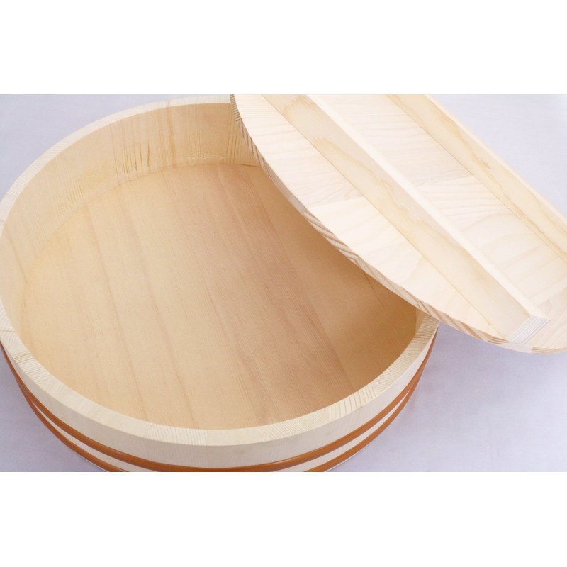 市原木工所 寿司桶 白木 プラスチック製タガ 箍 33cm 約 5合用