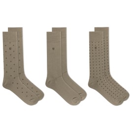 Chaps Diamond Dress Crew - Calcetines para hombre, 3 pares, color caqui, talla de zapato: 6-12