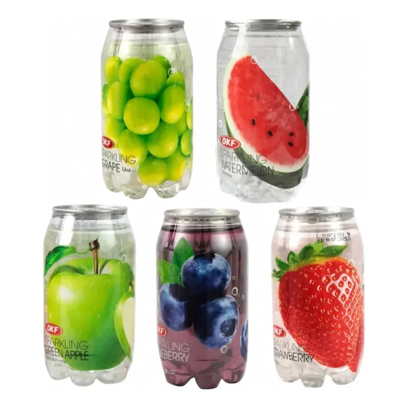 Sparkling Bebida Coreana Sabores Mixtos 350ml Okf Set 5 Pzs