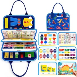 NIERBO Juguetes Montessori Tablero Ocupado, Juguetes sensorial educativos para niños, Libro de Habilidades de Fieltro Indestructible para Niñas y Niños