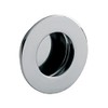Circular Low Profile Recessed Flush Pull - 80mm Diameter- Bright