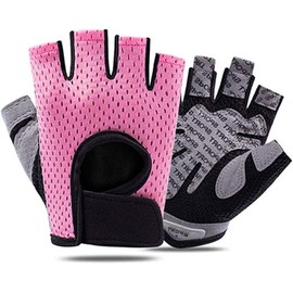 E T EASYTAO Guantes Deportivos Mujer y Hombre, Guantes de Fitness y Ciclismo, Diseño Medio Dedo y Transpirable para Levantamiento, Ejercicio Físico o Entrenamiento al Aire Libre (Rosa, S)