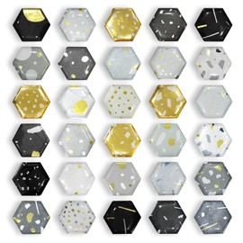 30 PCS Refrigerator Magnet - Cute Funny Fridge Magnet - Classroom and Office Whiteboard Magnet - Decorate Mood Magnets for Lockers - Gifts for Women, Men and Kids (Glod-Hexagon)