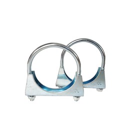 Heavy Duty U-Bolt Muffler Exhaust Clamps for 70mm Diameter Tail Pipe, Stainless Steel Universal Silencer Saddle Style 2-3/4" Automotive U-shaped Exhaust Pipe Hook Clip Connector (2 Pack)
