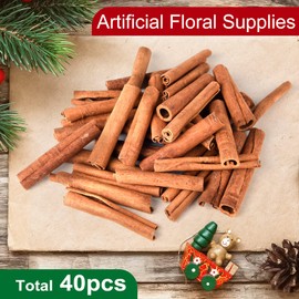 CHRORINE 40 Pcs Cinnamon Sticks Faux Floristry Wreath Supplies 8cm Length Cinnamon Christmas Crafts