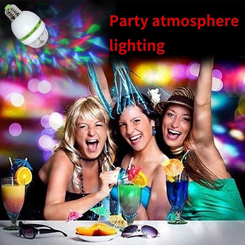 LED Ball Bulb Lamp, 3W E27 LED RGB Crystal Rotating