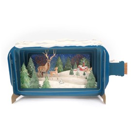 Message In A Bottle Christmas Reindeers Pop Up Christmas Card By Alljoy Cards XMIB059