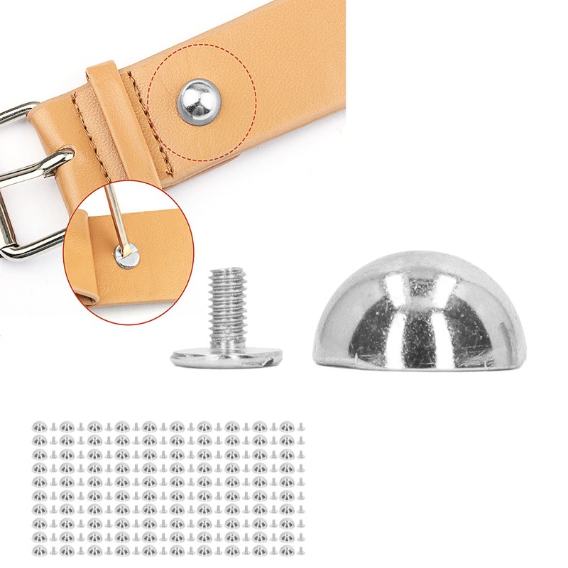 100 Sets Mushroom Rivet 12mm High Hardness Round Head Leather